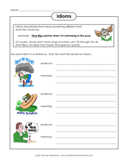 Idioms - Super Teacher Worksheets