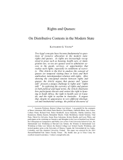 Rights and Queues: On Distributive Contests in the Modern State