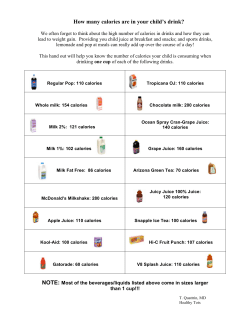 How many calories are in your child`s drink?