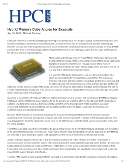 Hybrid Memory Cube Angles for Exascale