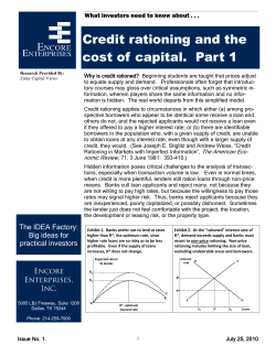 Cost of Capital and Rationing