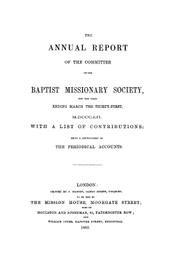 BAPTIST MISSIONARY SOCIETY,