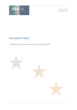 Discussion Paper on Defining Liquid Assets in the Liquidity