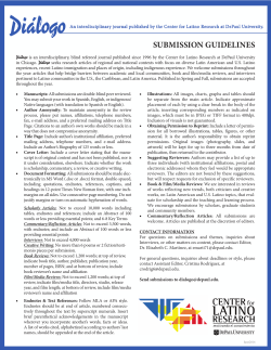 SUBMISSION GUIDELINES