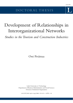 Development of relationships in interorganizational networks