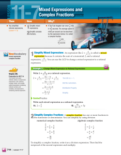 Mixed Expressions and Complex Fractions - Algebra 1