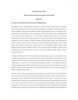 Notes of the decline of human rights in the work of Hannah Arendt