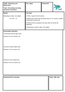 Converting recurring decimals to fractions