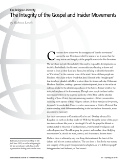 The Integrity of the Gospel and Insider Movements