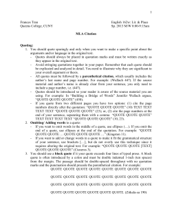 MLA Citation Quoting