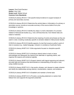 Lesson: Dred Scott Decision Author: Amy Vold Grade Level: Middle
