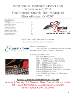 November 4-5, 2016 First Christian Church, 1811 N. Miles St