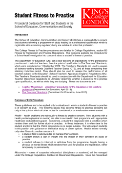 School Fitness to Practise Procedures