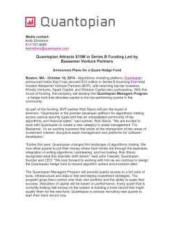 Quantopian Attracts $15M in Series B Funding Led by Bessemer