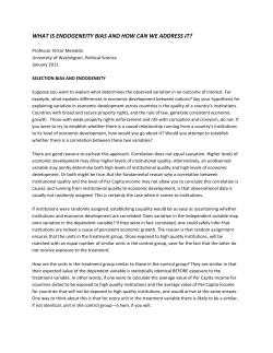 Endogeneity Bias - University of Washington