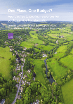 One Place, One Budget? Approaches to pooling resources for public