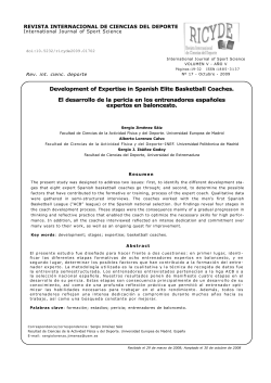 Development of Expertise in Spanish Elite