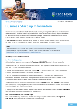 Business Start-up Information - The Food Safety Authority of Ireland