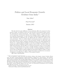 Politics and Local Economic Growth: Evidence