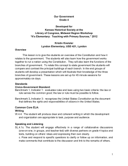 Our Government Grade 4 Developed for Kansas Historical Society at