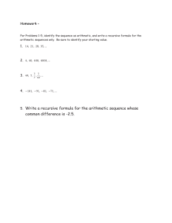 5. Write a recursive formula for the arithmetic sequence whose