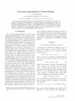 On an Ionic Approximation to Chemical Bonding