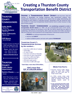 Creating a Thurston County Transportation Benefit District