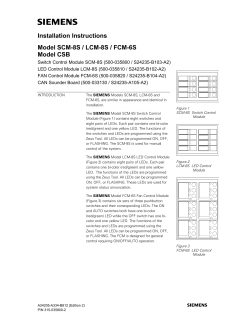 Installation Instructions Model SCM-8S / LCM-8S / FCM