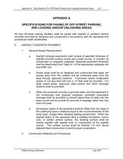 Appendix A - Specifications for Paving of Off