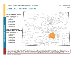 Unit Title: Money Matters