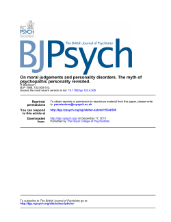 On moral judgements and personality disorders