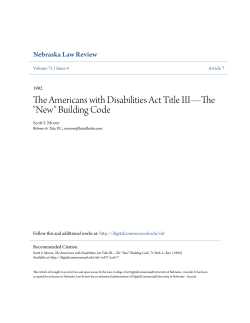 The Americans with Disabilities Act Title III&acirc;&bull;flThe "New" Building Code