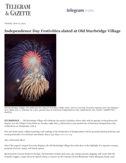 Independence Day Festivities slated at Old Sturbridge Village