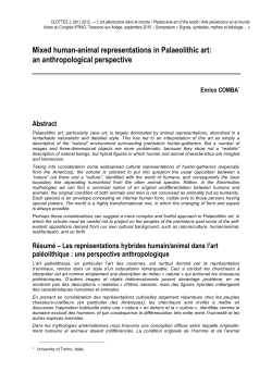 Mixed human-animal representations in Palaeolithic art: an