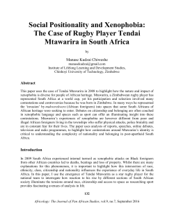 Social Positionality and Xenophobia: The Case of Rugby Player