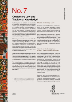 Customary Law and Traditional Knowledge