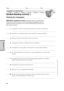 Looking At the Earth Guided Reading Activity 1-4