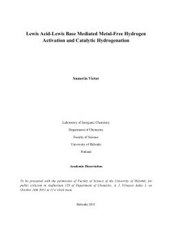 Lewis Acid-Lewis Base Mediated Metal-Free Hydrogen