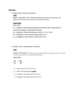 Gas Laws 1. Boyle`s law- Pressure vs Volume LAW Boyle`s law