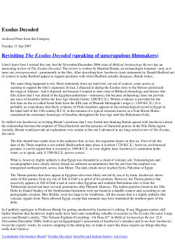 Exodus Decoded Revisiting The Exodus Decoded