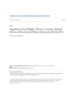 Argentina: Social Rights, Thorny Country