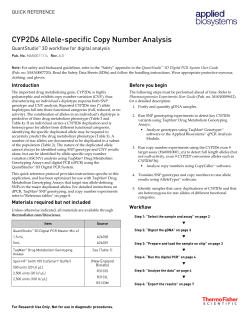 CYP2D6 Allele-specific Copy Number Analysis Quick Reference