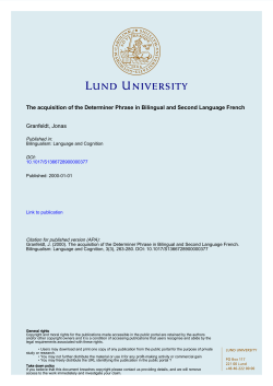 The acquisition of the Determiner Phrase in