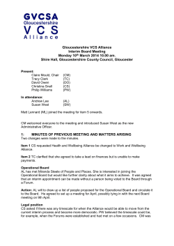 140310 Alliance Board Minutes - Gloucestershire VCS Alliance