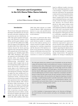 Structure and Competition in the U. S. Home Video Game Industry