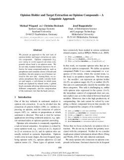 Opinion Holder and Target Extraction on Opinion Compounds -