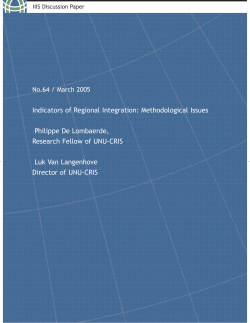 Indicators of Regional Integration