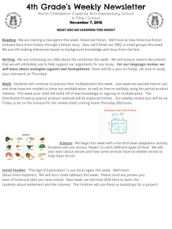 4th Grade`s Weekly Newsletter - North Charleston Creative Arts