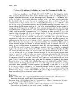 Failure of Devoicing with Gothic /g