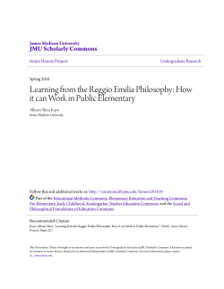 Learning from the Reggio Emilia Philosophy: How it can Work in